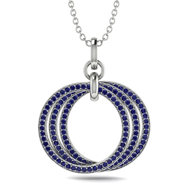 Three Circle Necklace With Sapphire - Octavia No. 15