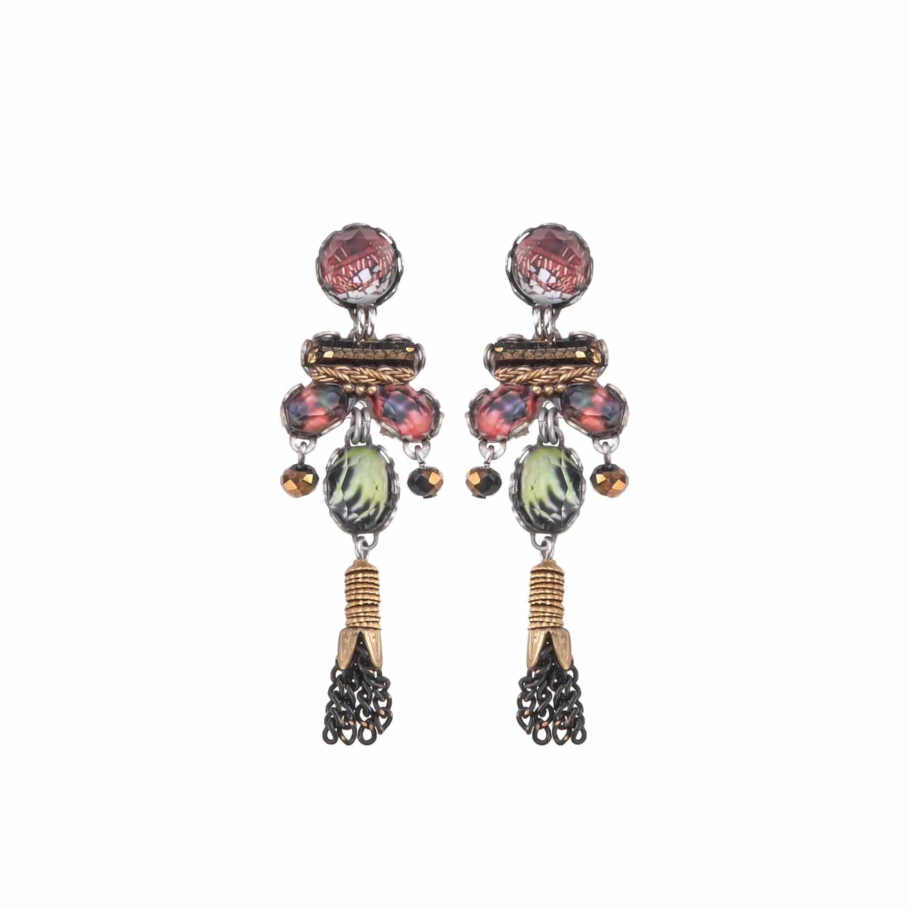 Sparkling Crystal Earrings For Night Glam-Oriental Hues Letizia Earrings