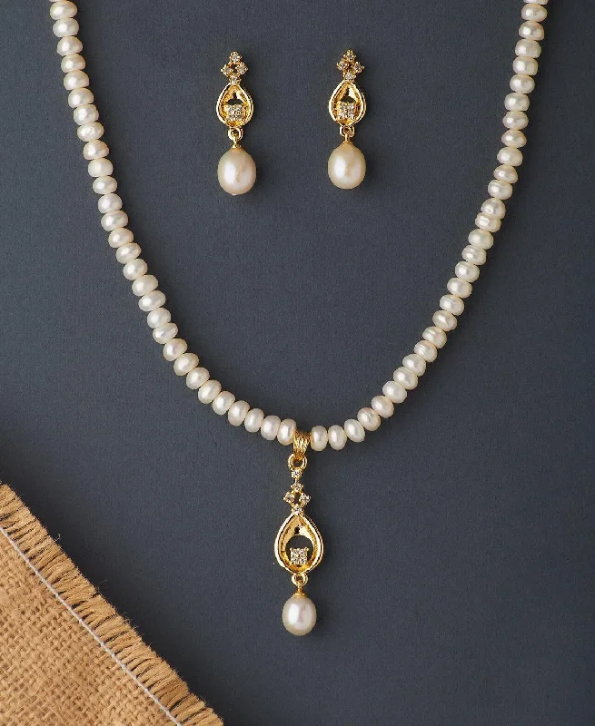 Trendy Real Pearl Necklace Set