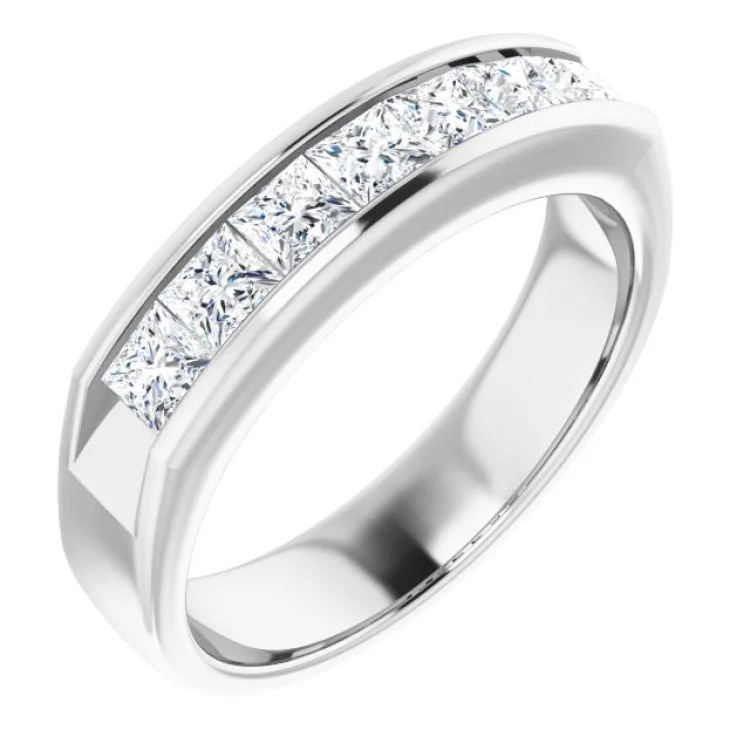 Classic Wedding Rings For Timeless Weddings-14K White 1 3/8 CTW Natural Diamond Band