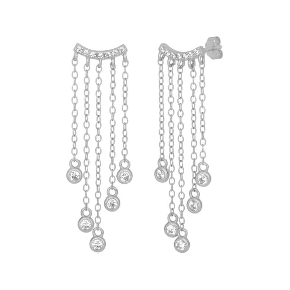 Statement Earrings For Bold Fashion-Cleo Earrings in Silver