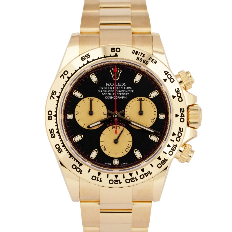 Durable Rubber Watches For Adventure Lovers-NEW PAPERS Rolex Daytona Black Paul NEWMAN 40mm 18K Yellow Gold Watch 116508 BOX