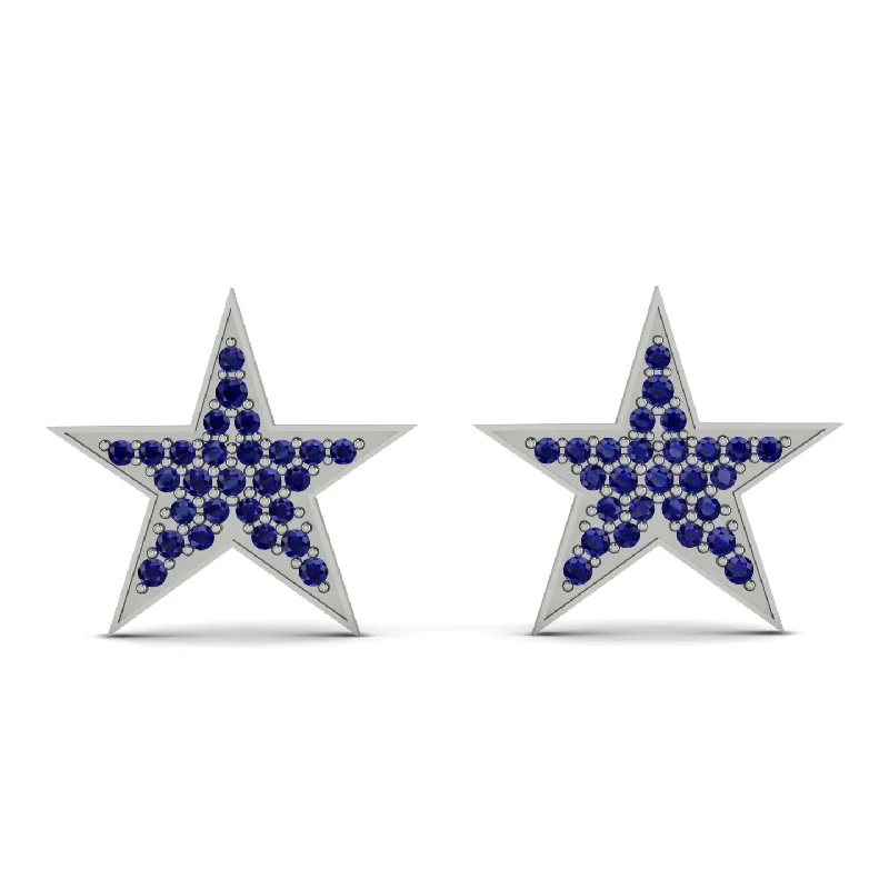 Handmade Resin Earrings For Creative Glam-Star Stud Sapphire Earrings - Star No. 15