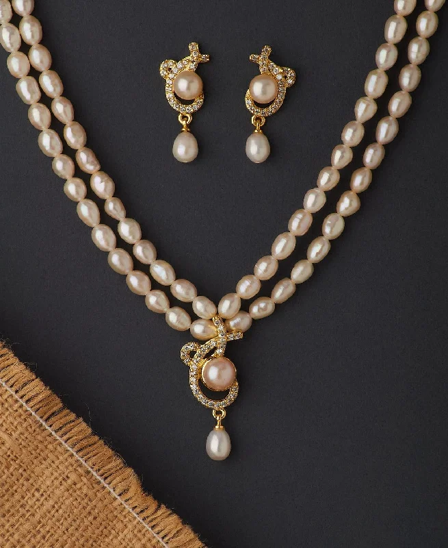 Trendy Real Pearl Necklace Set