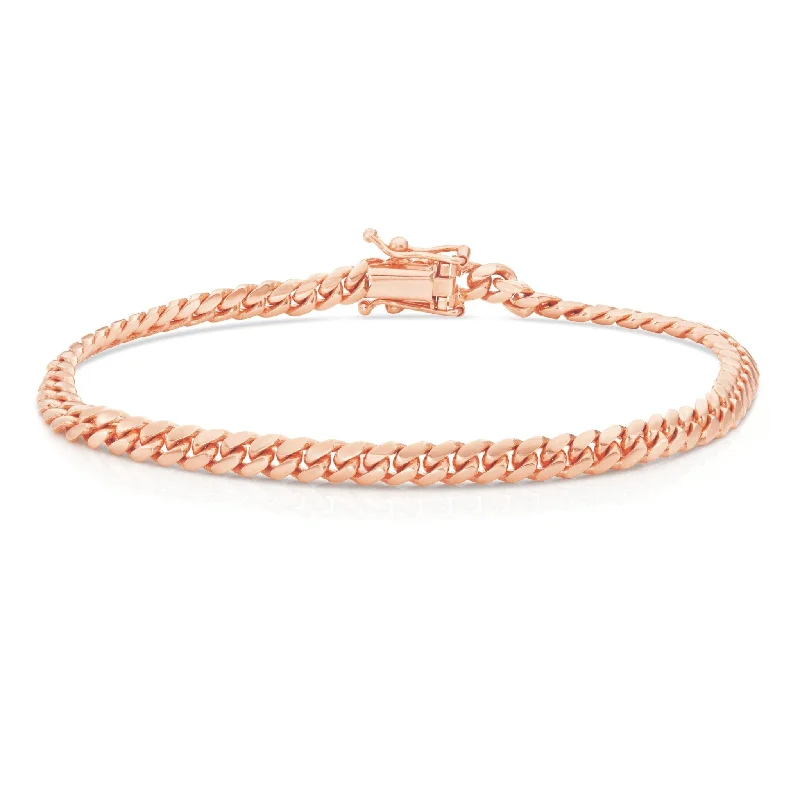 Stunning Designer Bracelets For High-End Glam-10K Solid Gold 4mm Cuban Bracelet