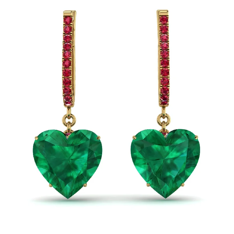 Stunning Silver Earrings For Luxury Style-Heart Emerald Earrings - Noelle No. 49