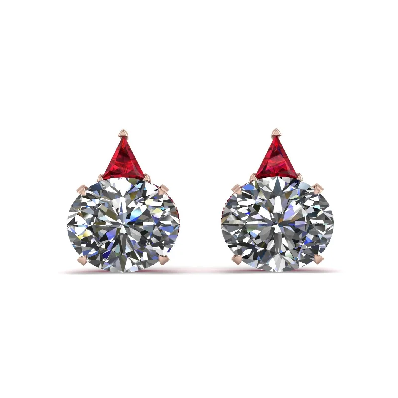 Fashionable Silver Earrings For Wedding Day-Hidden Halo Diamond Earrings - Rosalie No. 47