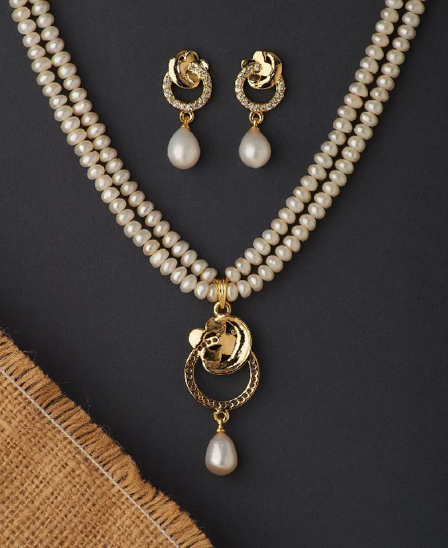 Trendy Real Pearl Necklace Set