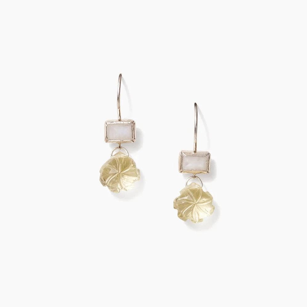 Trendy Silver Earrings For Stylish Women-Jubilee Drop Earrings in Moonstone