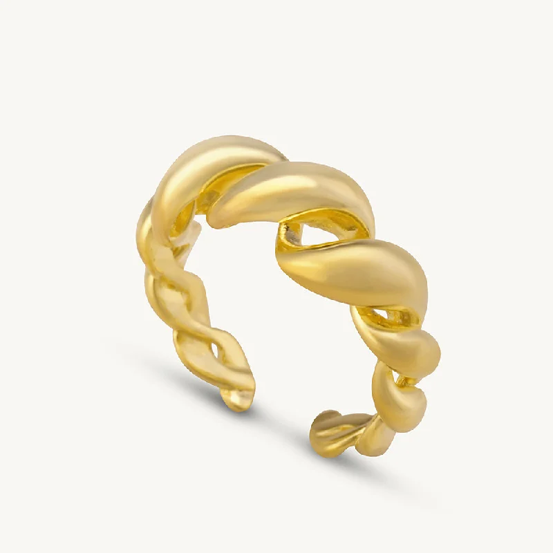 Sparkling Cocktail Rings For Special Celebrations-Croissant Love Ring