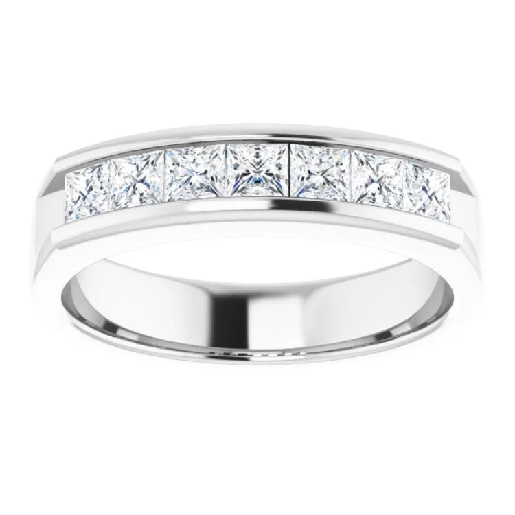 Affordable Wedding Rings For Budget-Friendly Couples-Platinum 1 1/8 CTW Natural Diamond Band