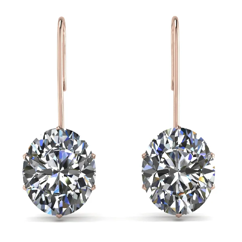 Stunning Silver Earrings For Luxury Style-Oval Hidden Halo Diamond Earrings - Gemma No. 32