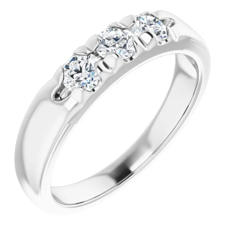 Stunning Gold Rings For Special Events-Platinum 1/2 CTW Natural Diamond Anniversary Band