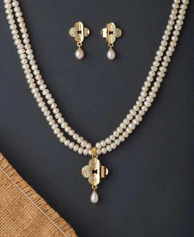 Trendy Real Pearl Necklace Set