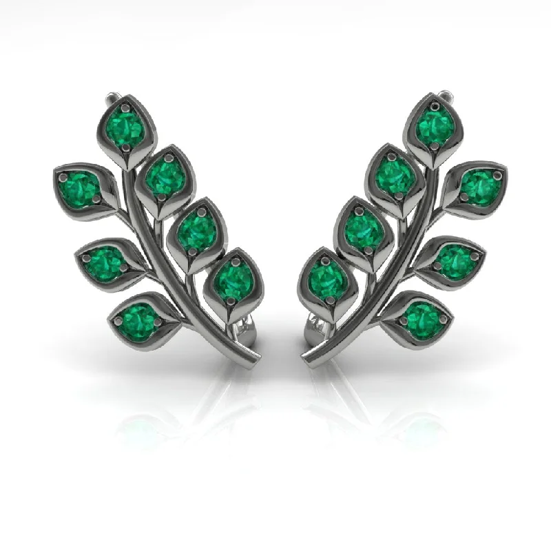 Simple Earrings For Timeless Fashion-Many Leaves All Around Diamond Earrings- Sydney no. 6