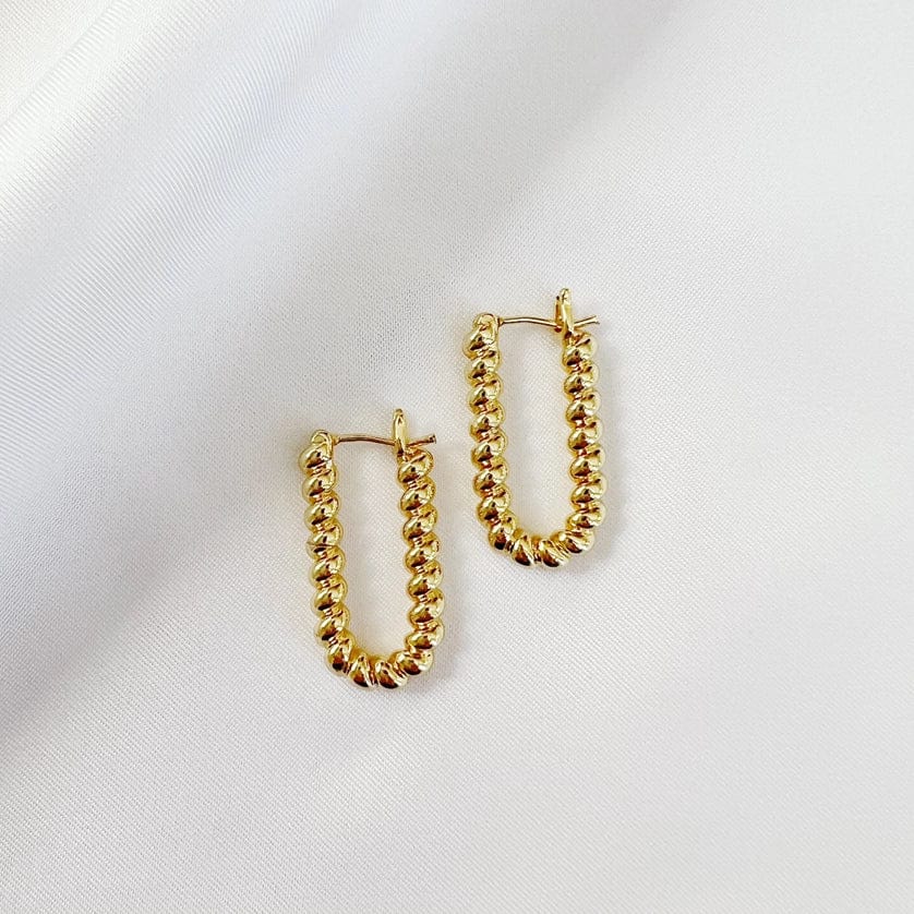 Trendy Earrings For Casual Glam-Dockside Croissant Hoops Earrings Gold Filled