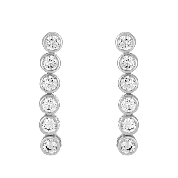 Chic Pearl Earrings For Wedding Day-Lennon Silver Earrings