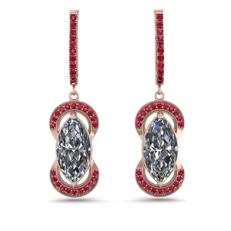 Vintage Earrings For Timeless Appeal-Marquise Vintage Diamond Earrings - Marley No. 47