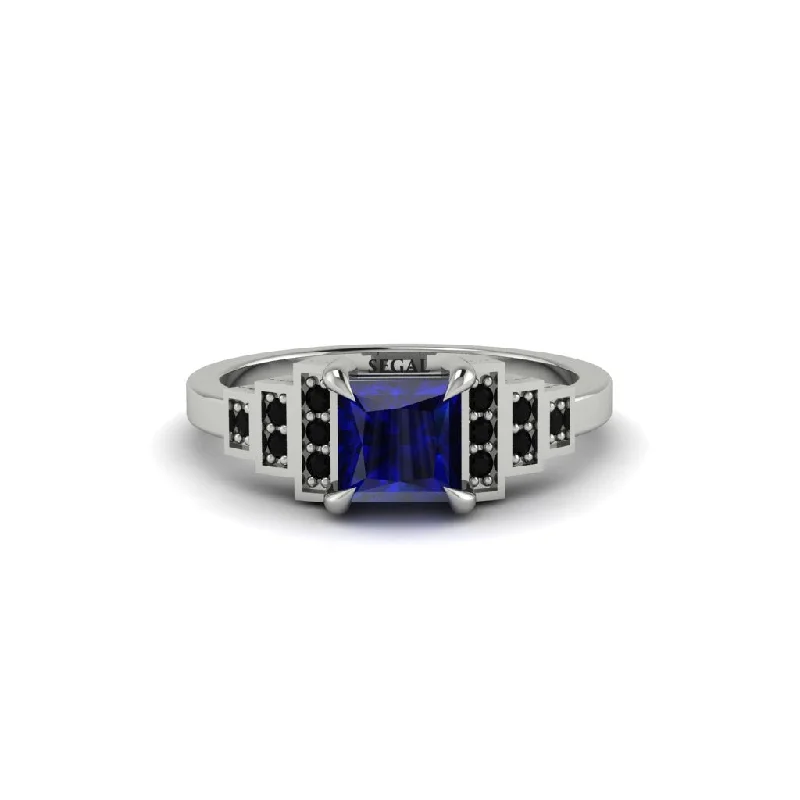 Gorgeous Engagement Rings For Stylish Brides-Sapphire Geometric Princess Cut Engagement Ring - Thea No. 45