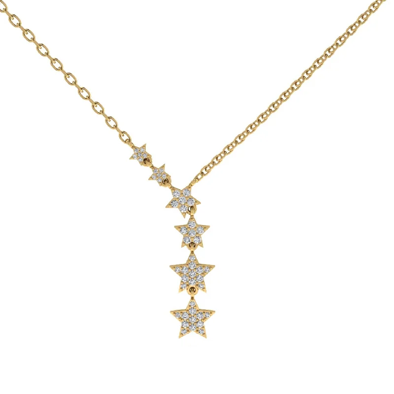 Gold Starry Night Necklace With Diamond - Blair No. 1