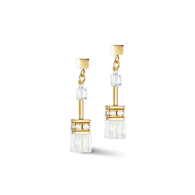 Unique Resin Earrings For Creative Styles-White GeoCube Iconic Earrings