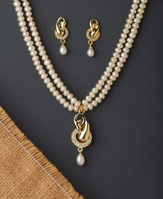 Trendy Real Pearl Necklace Set