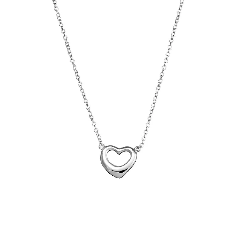 Sterling Silver Necklace - Open Heart*