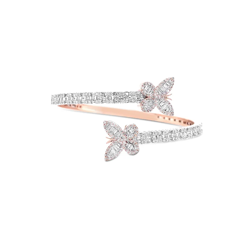 Elegant Bohemian Bangles For Free-Spirited Glam-Diamond Butterfly Bangle