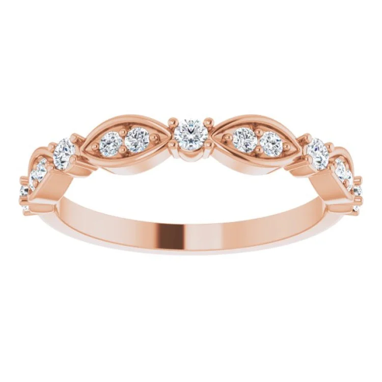 Stunning Gemstone Wedding Rings For Creative Brides-14K Rose 1/3 CTW Lab-Grown Diamond Anniversary Band