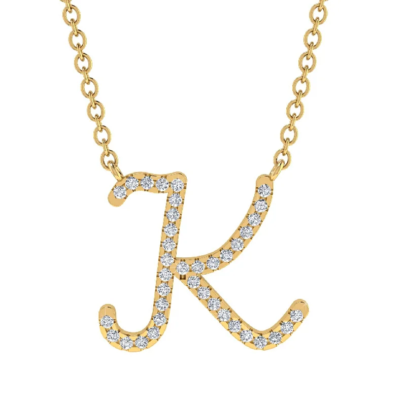 Diamond Gold Letter Necklace - K