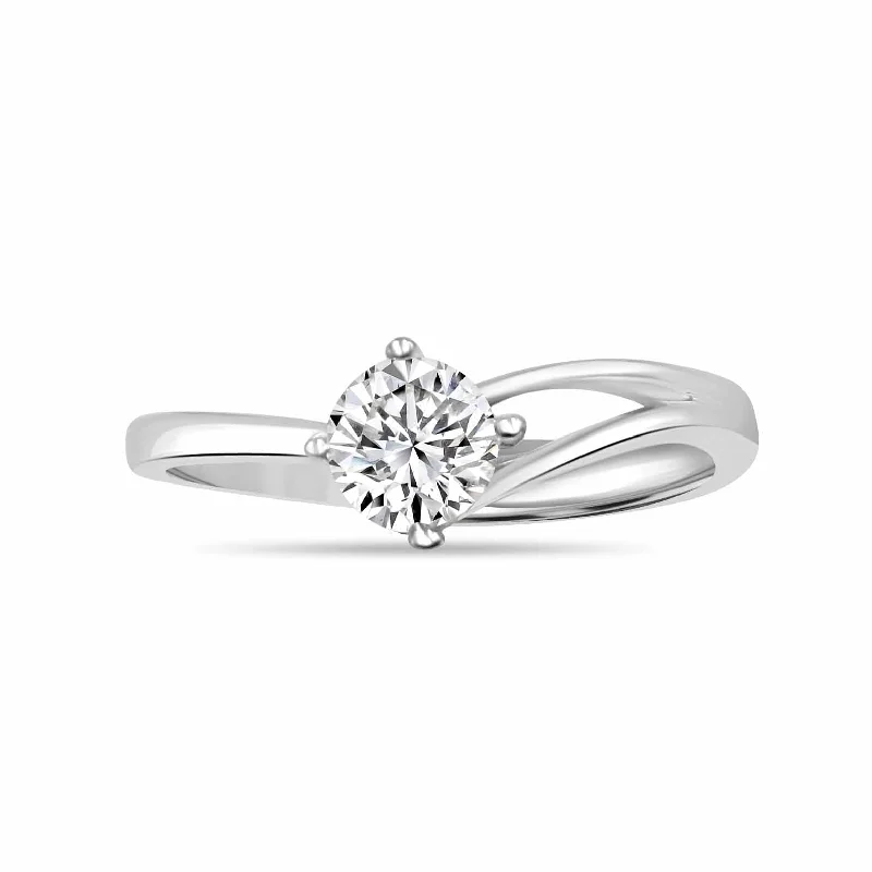 Custom Wedding Rings For Special Occasions-Minimal Pure Silver Solitaire Ring