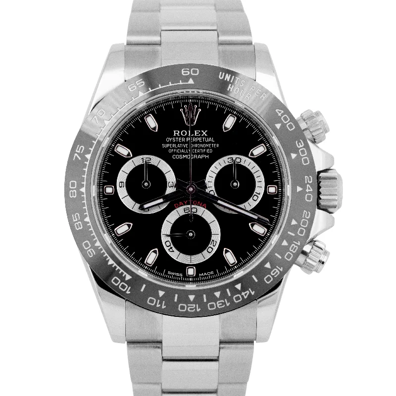 Timeless Men’s Chronograph Watches For Luxury Appeal-MINT PAPERS Rolex Daytona Cosmograph 116500LN Ceramic Black 40mm Steel Watch BOX