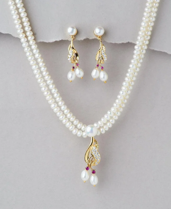 Trendy Real Pearl Necklace Set