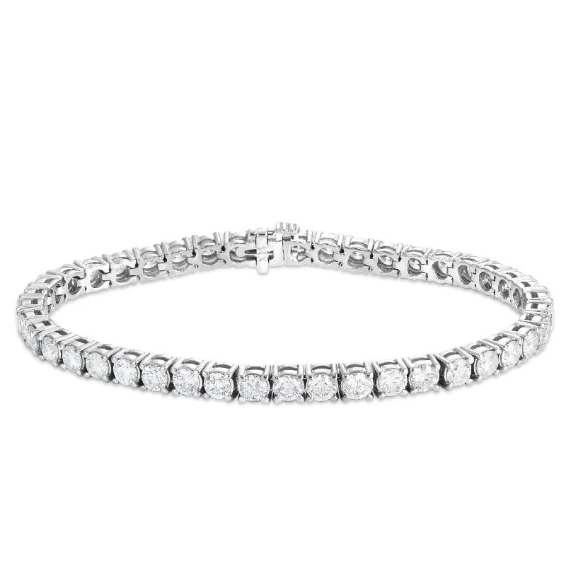 Beautiful Custom Gold Bracelets For Luxury Fashion-14K White Gold 7.03ct 3.6mm Diamond Tennis Bracelet