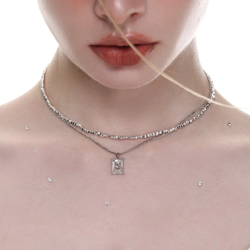 Women's Lolita Rectangle Layered Necklace