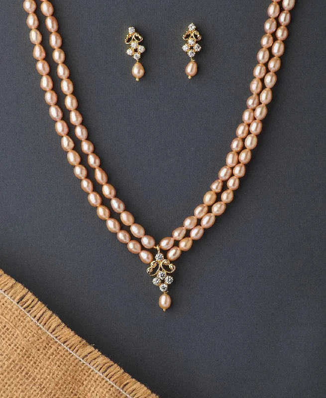 Trendy Real Pearl Necklace Set