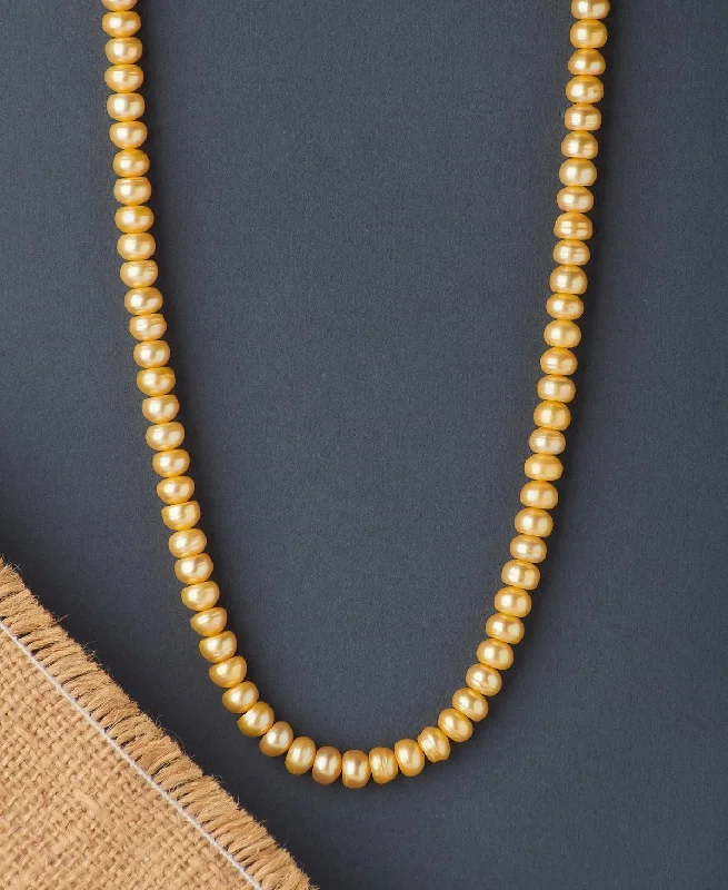 Trendy Yellow Pearl Necklace