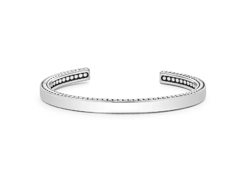 Classic Charm Bracelets For Thoughtful Gifts-Anthem Cuff Bracelet in Stierling Silver, Size 8