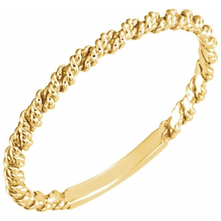 Sparkling Gemstone Rings For Fashion-Forward Looks-18K Yellow 2 mm Twisted Rope Band