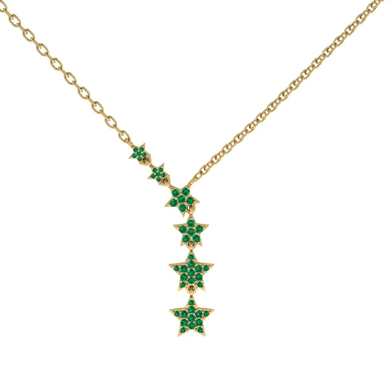 Gold Starry Night Necklace With Emerald - Blair No. 4