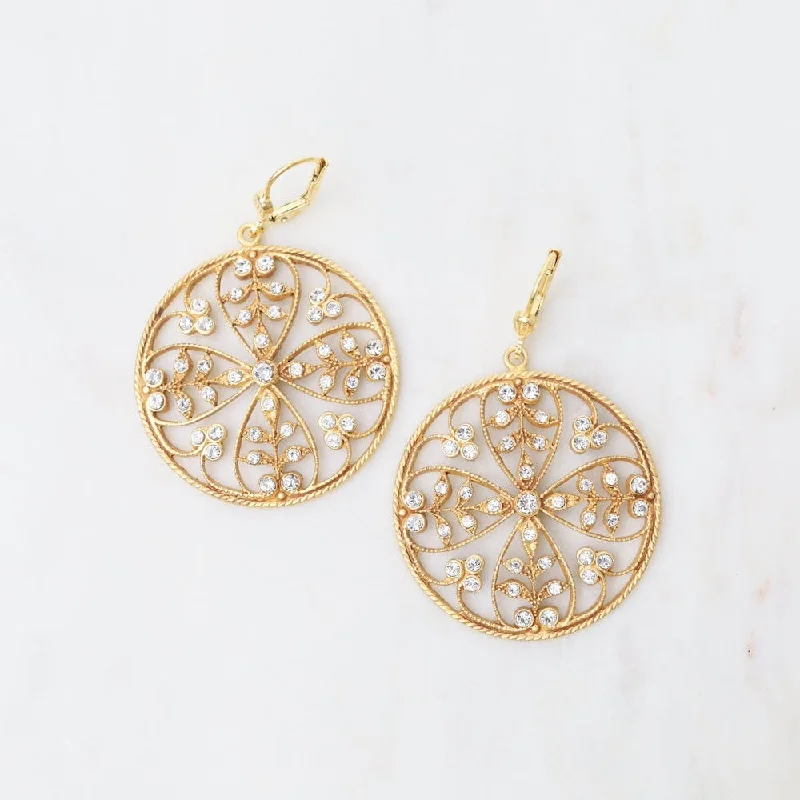 Unique Drop Earrings For Fashion-Forward Style-Round Leaf Petal Earrings