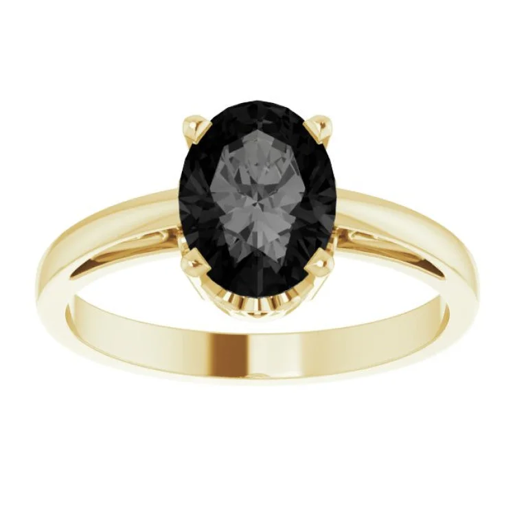 Gorgeous Engagement Rings For Memorable Proposals-14K Yellow Natural Black Onyx Ring