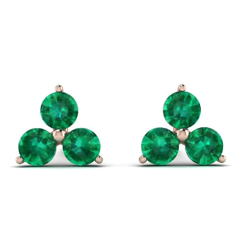 Fashionable Earrings For Bold Fashionistas-Minimalist Emerald Stud Earrings - Jillian No. 5