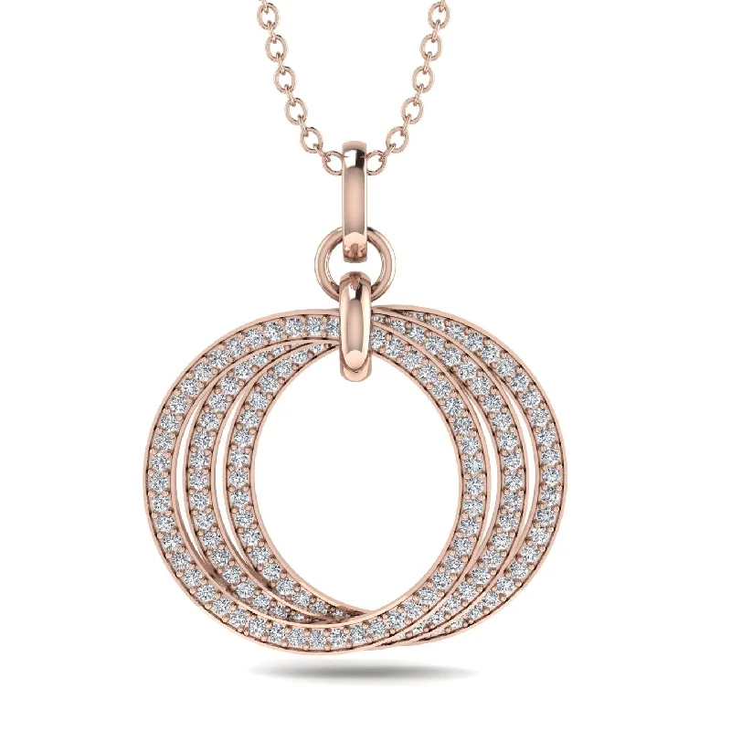 Three Circle Necklace With Diamond - Octavia No. 2