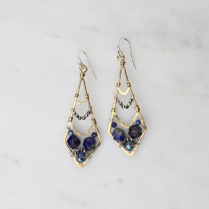 Dazzling Earrings For Evening Fashion-Blue Sky Kite Earrings