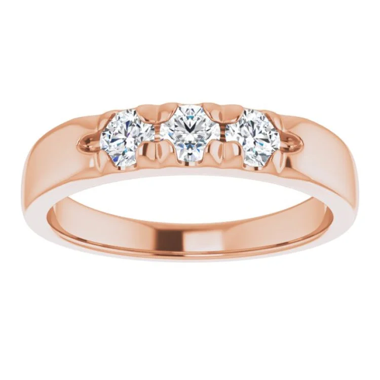 Beautiful Rose Gold Engagement Rings For Brides-14K Rose 1/2 CTW Natural Diamond Anniversary Band