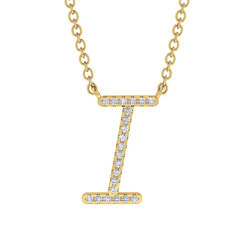 Diamond Gold Letter Necklace - I