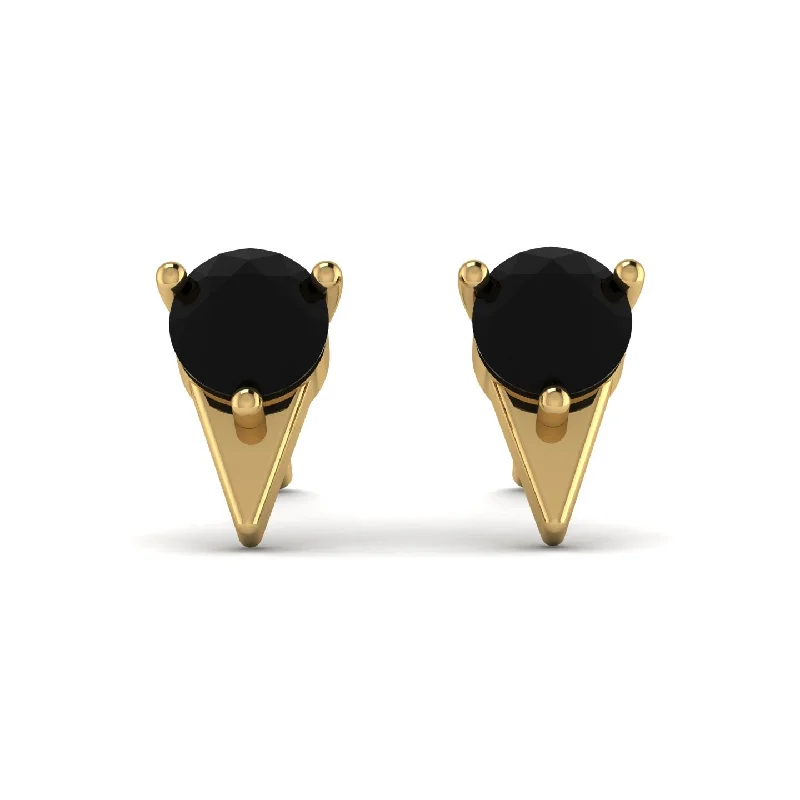 Sparkling Earrings For Elegant Appeal-Triangle Black Diamond Earrings - Aisha No. 7