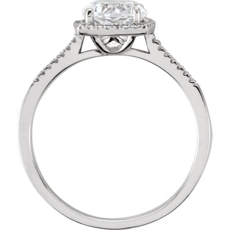 Unique Engagement Rings For Creative Proposals-Sterling Silver Lab-Grown White Sapphire & .01 CTW Natural Diamond Ring