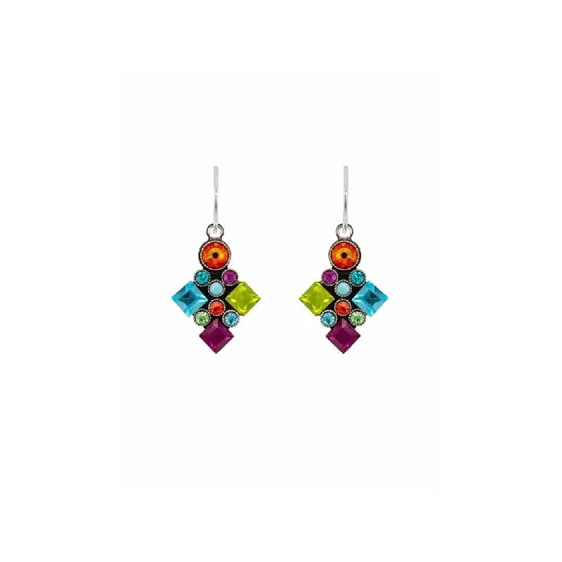 Classic Earrings For Timeless Appeal-Architectural Multicolor Long Diamond Earrings